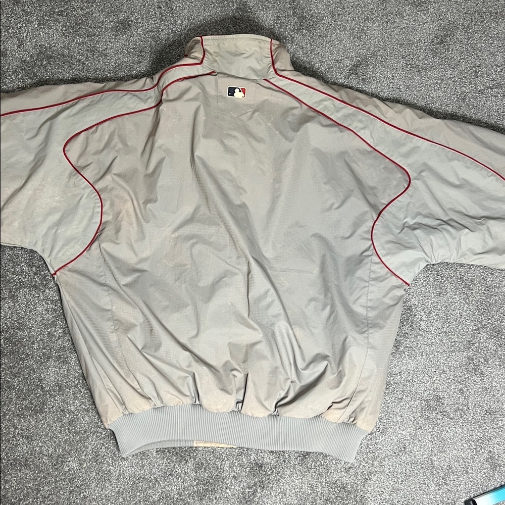 MLB Majestic Boston Red Socks "fleece" lined Jacket with Red and Gray - Picture 5 of 10